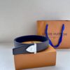 LV 原單男士皮帶 深藍色銀扣簡約款｜歐美奢侈品精品推薦