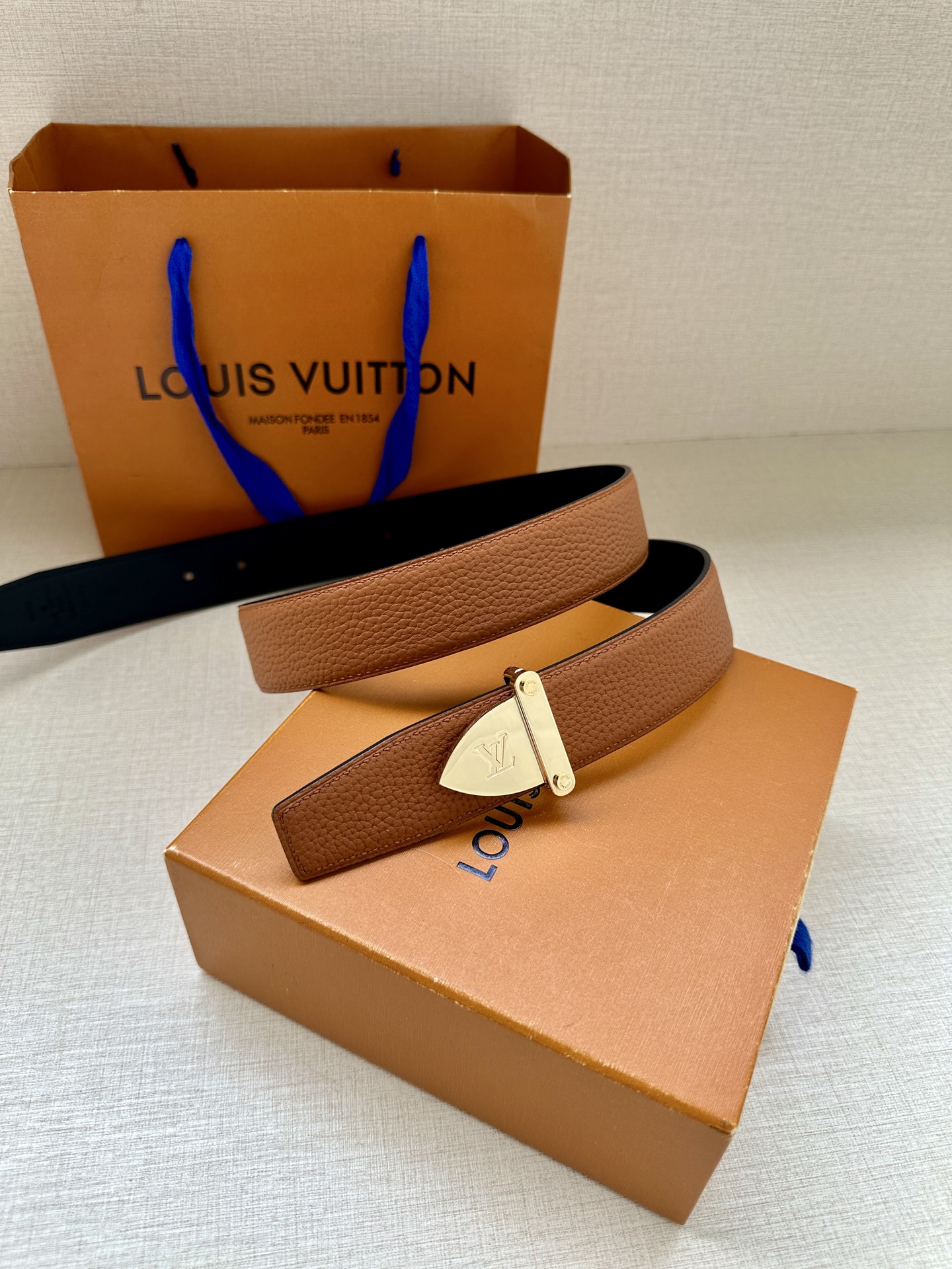 LV 原單男士皮帶 棕色牛皮銀扣設計｜歐美奢侈品精品推薦
