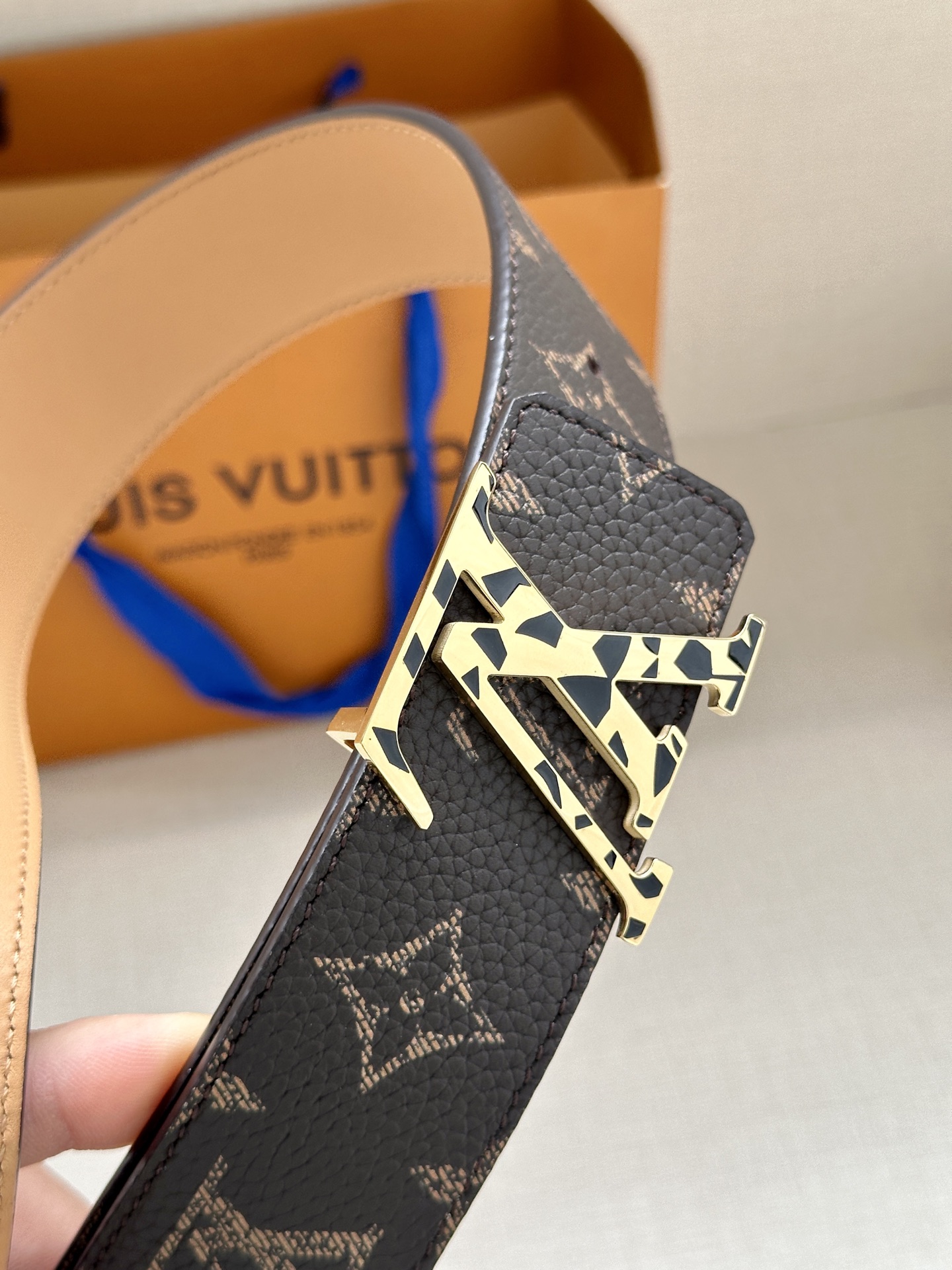 LV 高仿經典老花皮帶 金色LV扣｜歐美奢侈品精品推薦