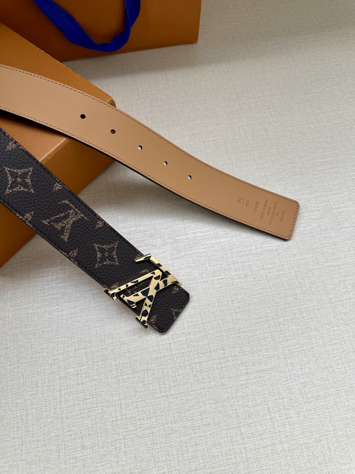 LV 高仿經典老花皮帶 金色LV扣｜歐美奢侈品精品推薦