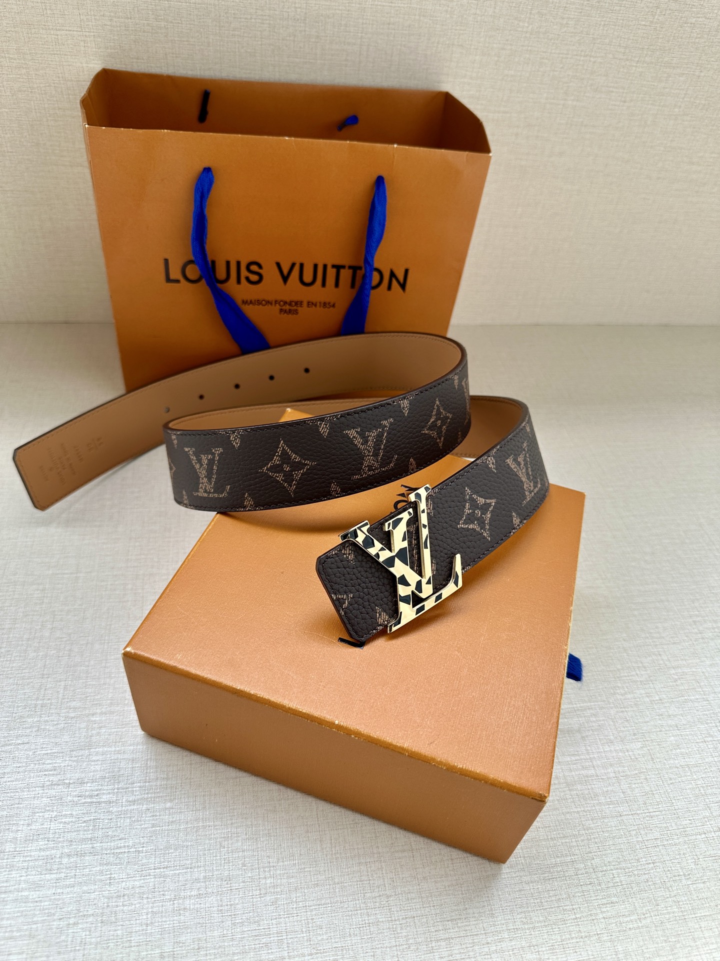 LV 高仿經典老花皮帶 金色LV扣｜歐美奢侈品精品推薦