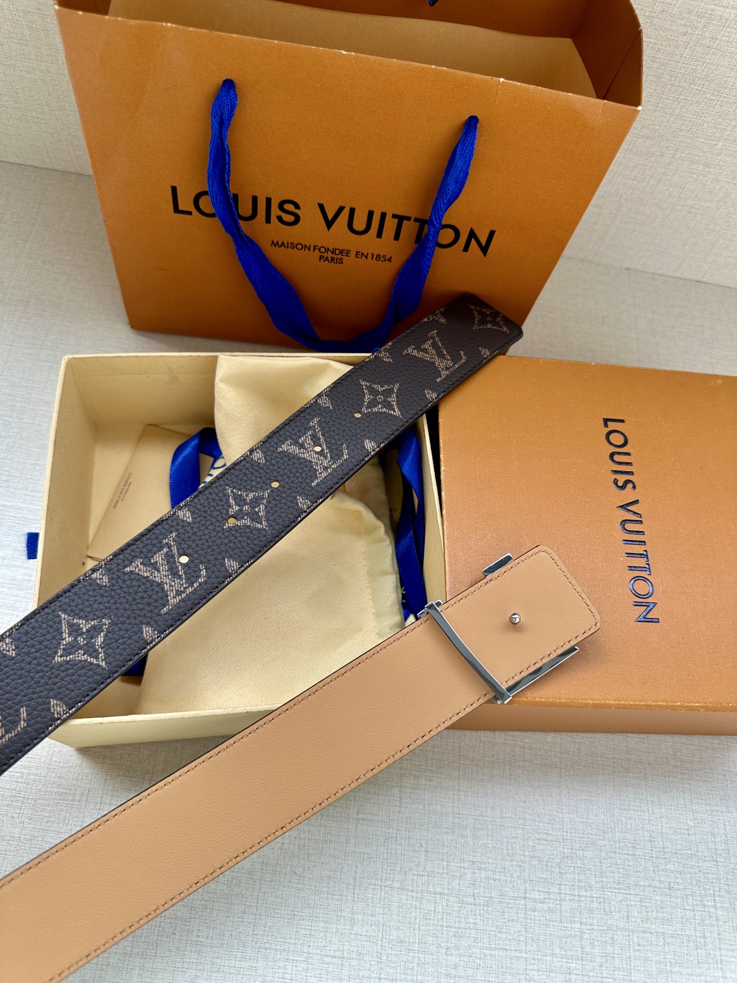LV 高仿經典老花皮帶 金色LV扣｜歐美奢侈品精品推薦