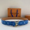 LV 一比一藍色老花皮帶 金色LV扣｜歐美奢侈品精品推薦