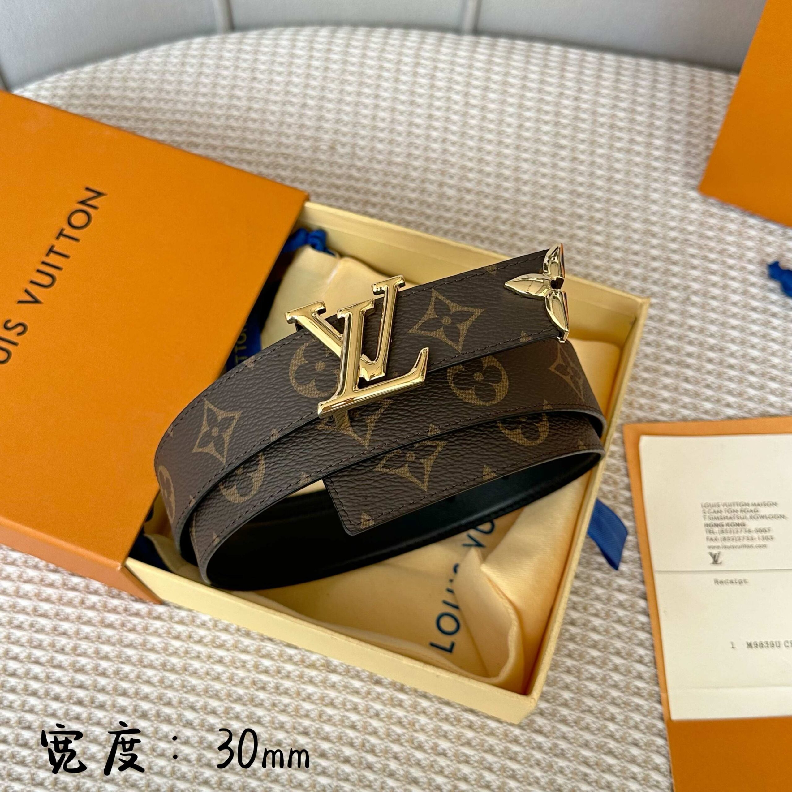 LV 原單 Monogram皮帶 金扣 30mm｜歐美奢侈品精品推薦