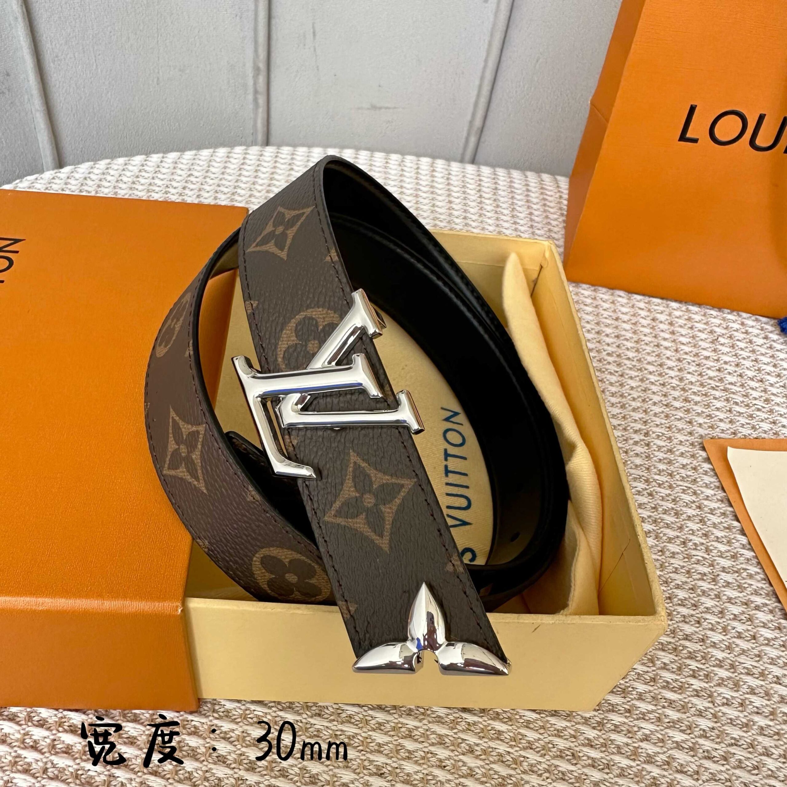 LV 一比一 Monogram皮帶 銀扣 30mm｜歐美奢侈品精品推薦