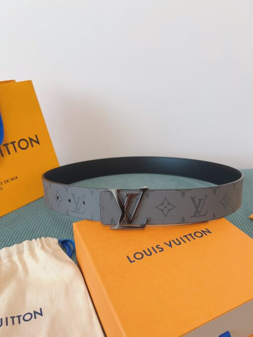LV 原單 Monogram灰色皮帶 銀扣