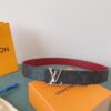 LV 一比一 Monogram灰黑皮帶 紅色內裡 銀扣｜歐美奢侈品精品推薦