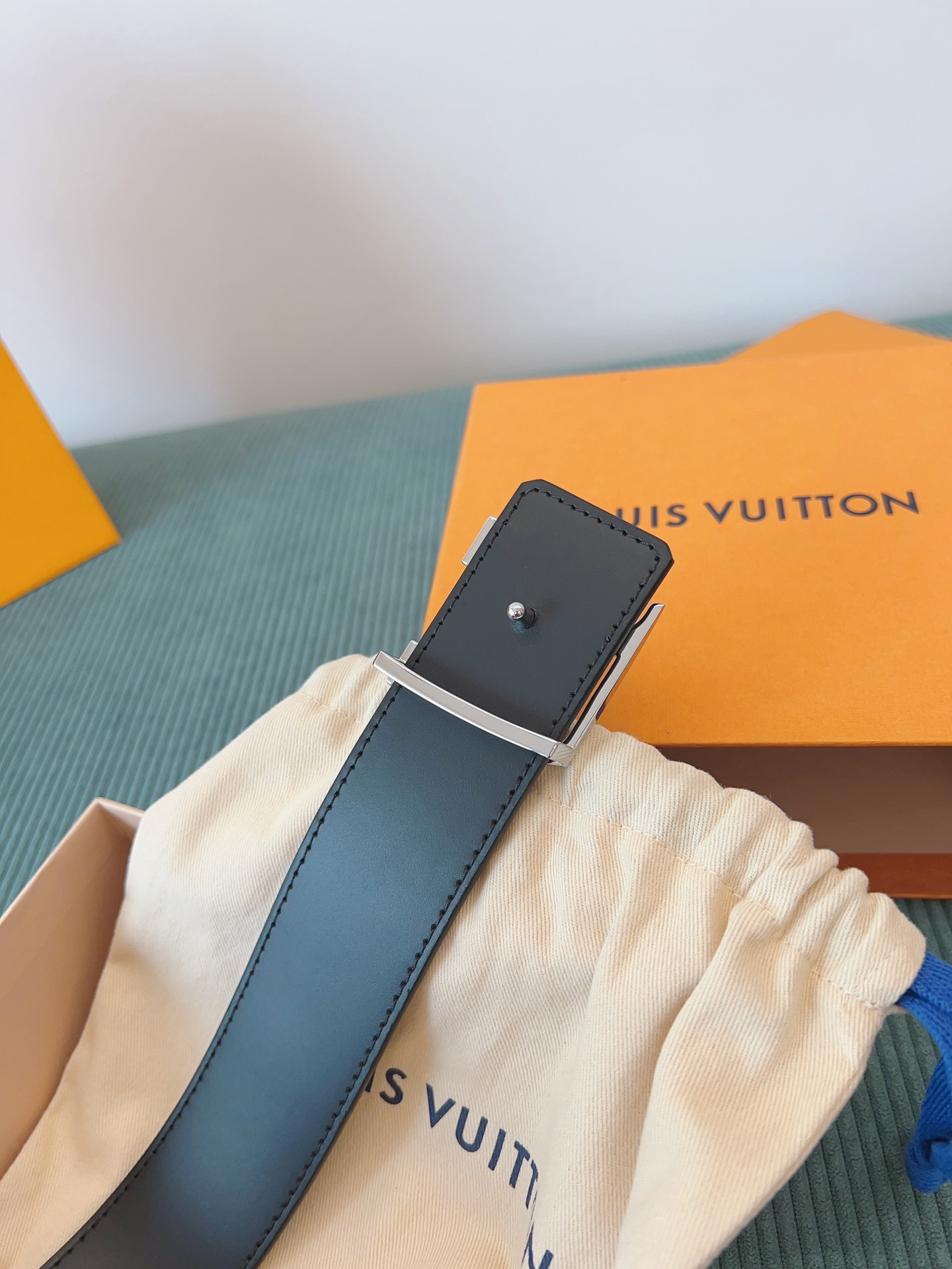 LV 一比一 Damier Graphite格紋皮帶 銀扣｜歐美奢侈品精品推薦