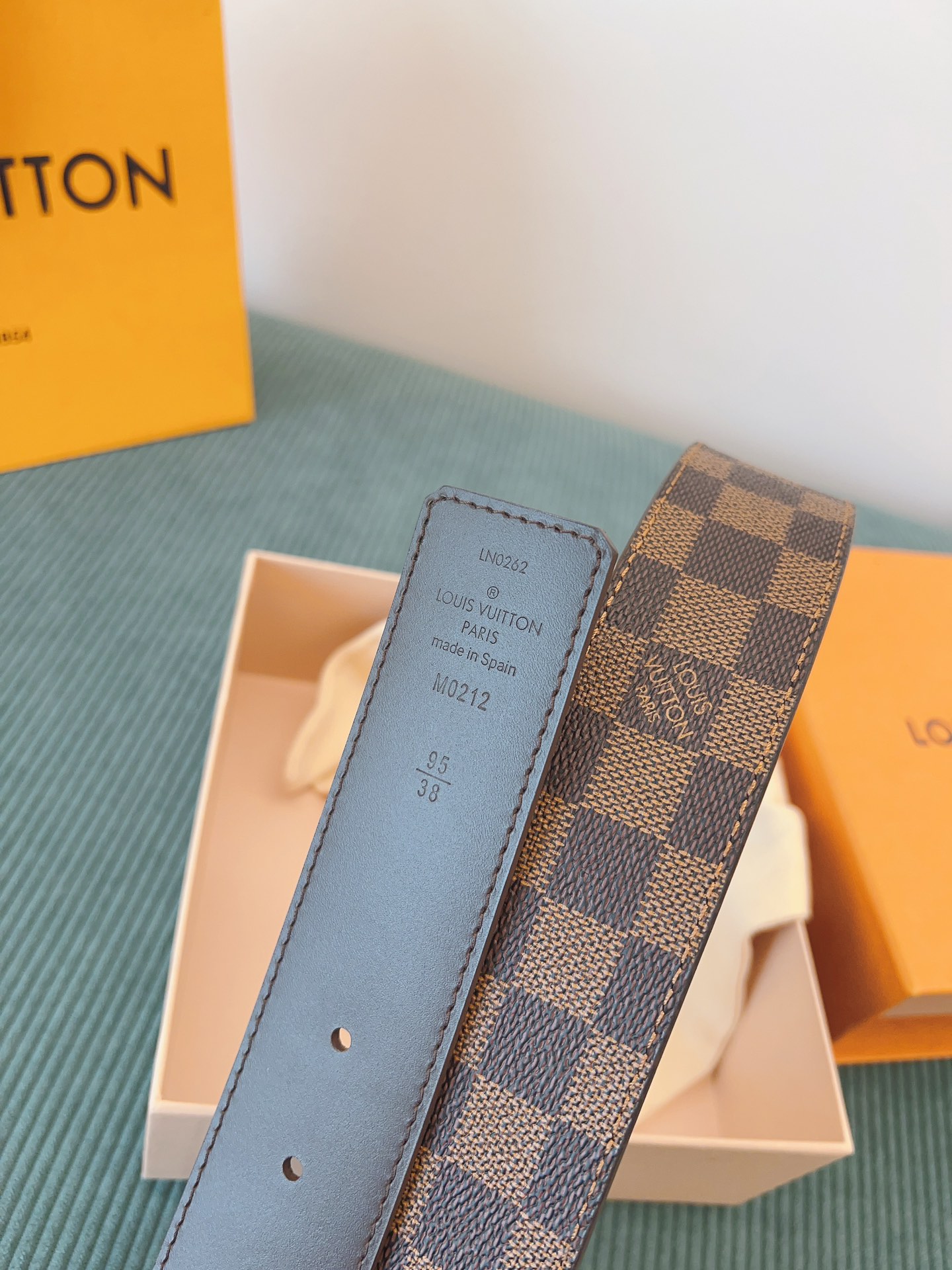 LV 原單 Damier Ebene格紋皮帶 金扣｜歐美奢侈品精品推薦