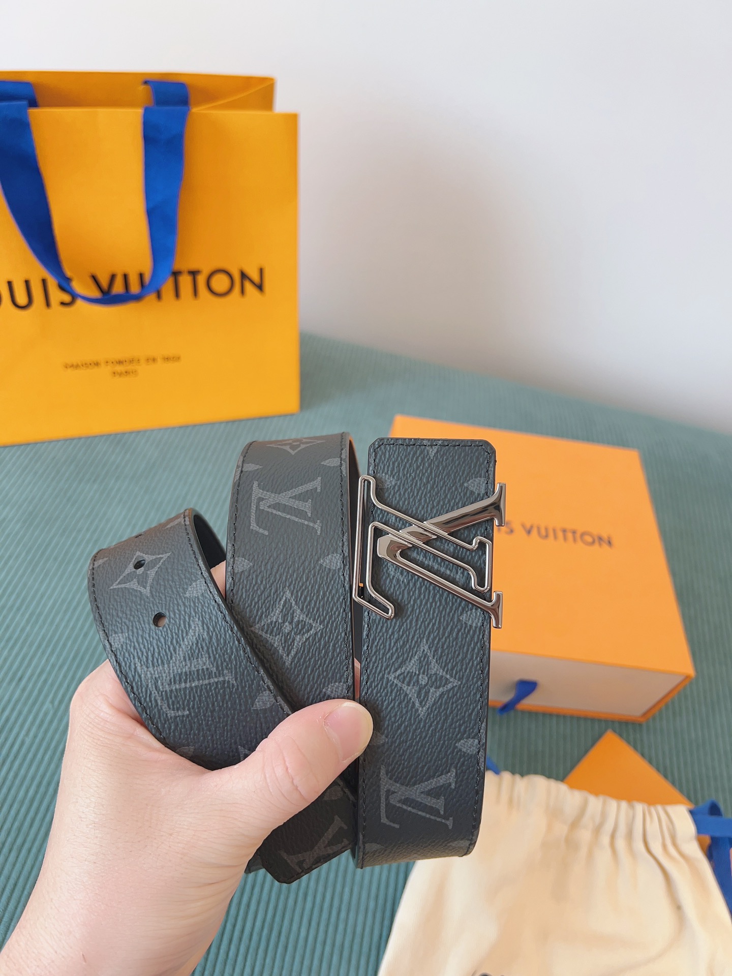LV 高仿 Monogram Eclipse皮帶 黑扣｜歐美奢侈品精品推薦
