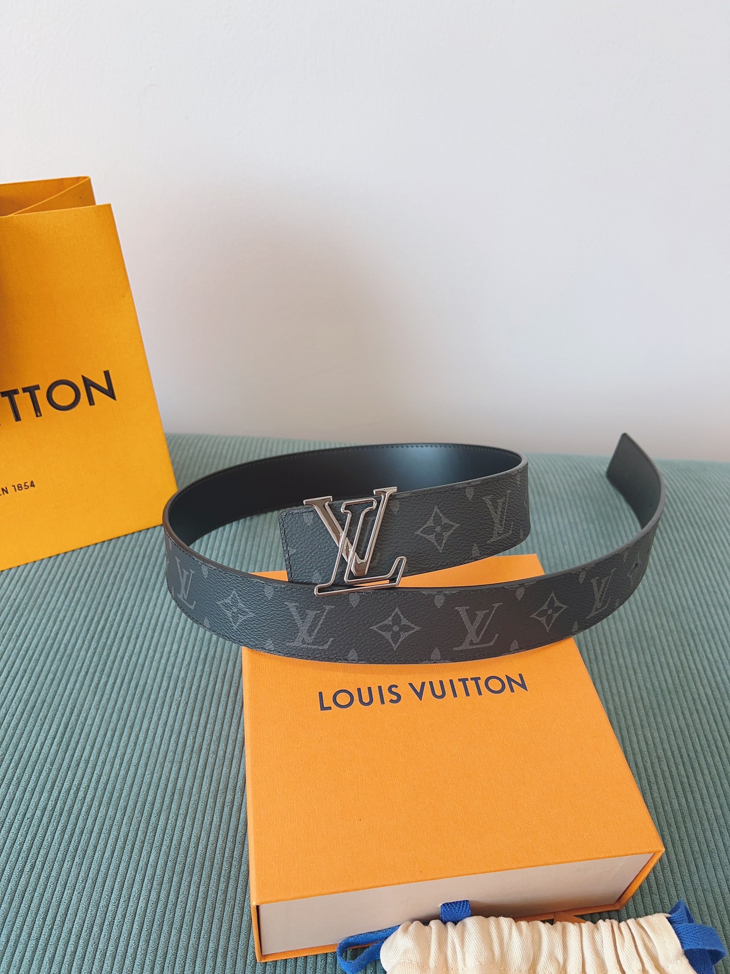 LV 高仿 Monogram Eclipse皮帶 黑扣｜歐美奢侈品精品推薦