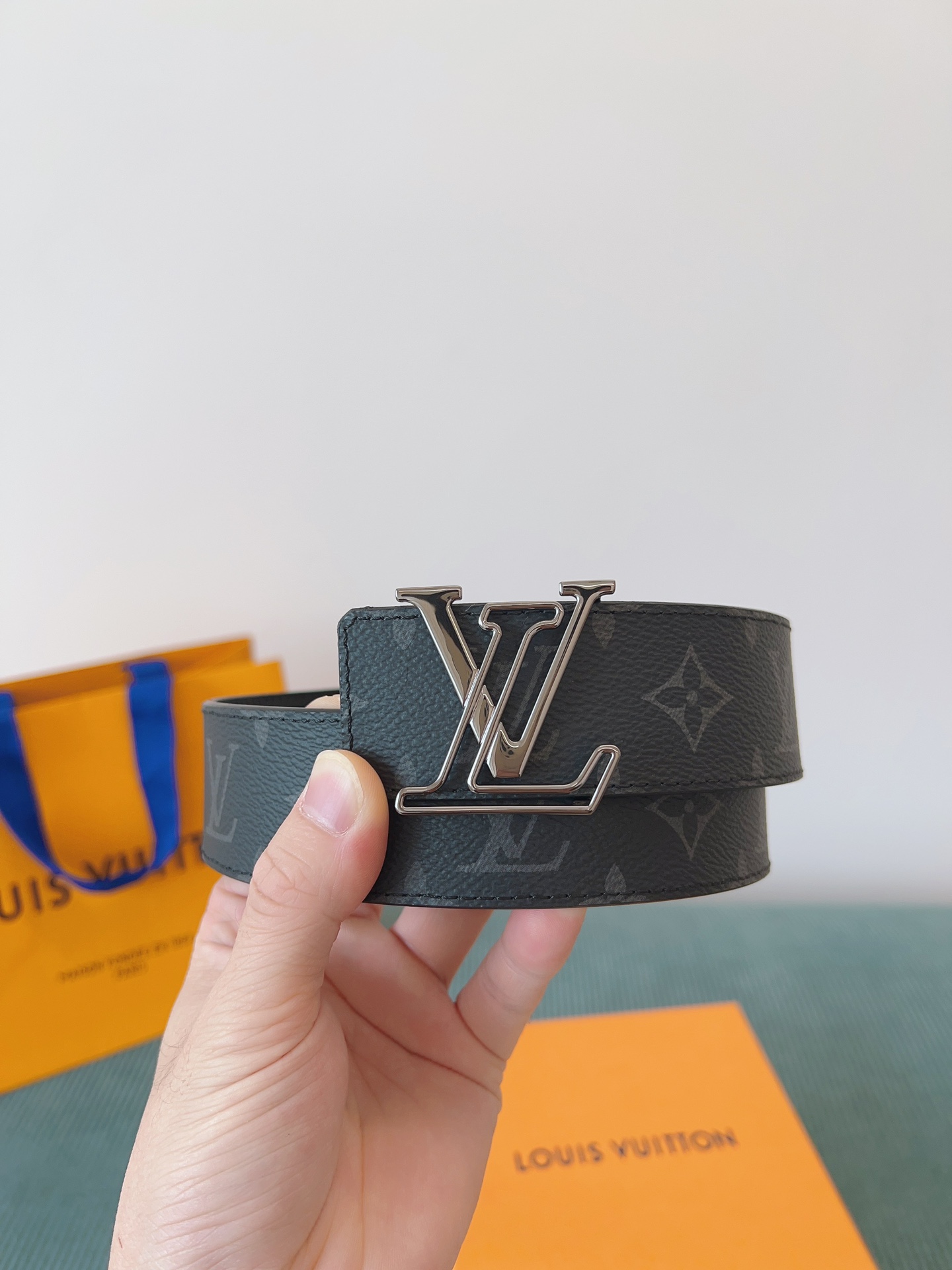 LV 高仿 Monogram Eclipse皮帶 黑扣｜歐美奢侈品精品推薦