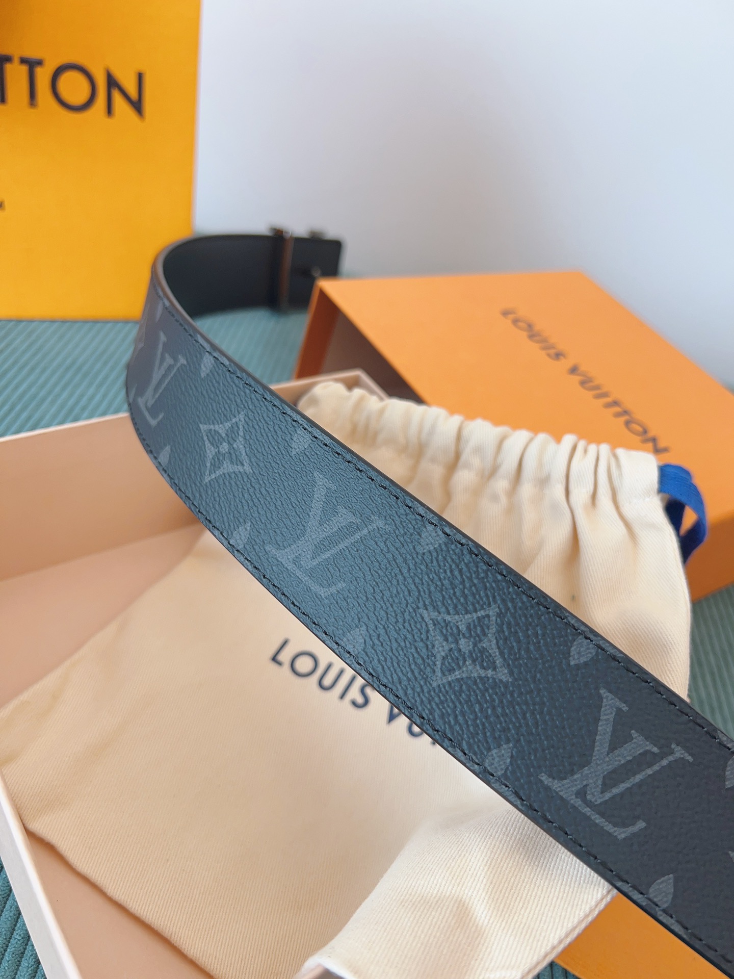 LV 高仿 Monogram Eclipse皮帶 黑扣｜歐美奢侈品精品推薦