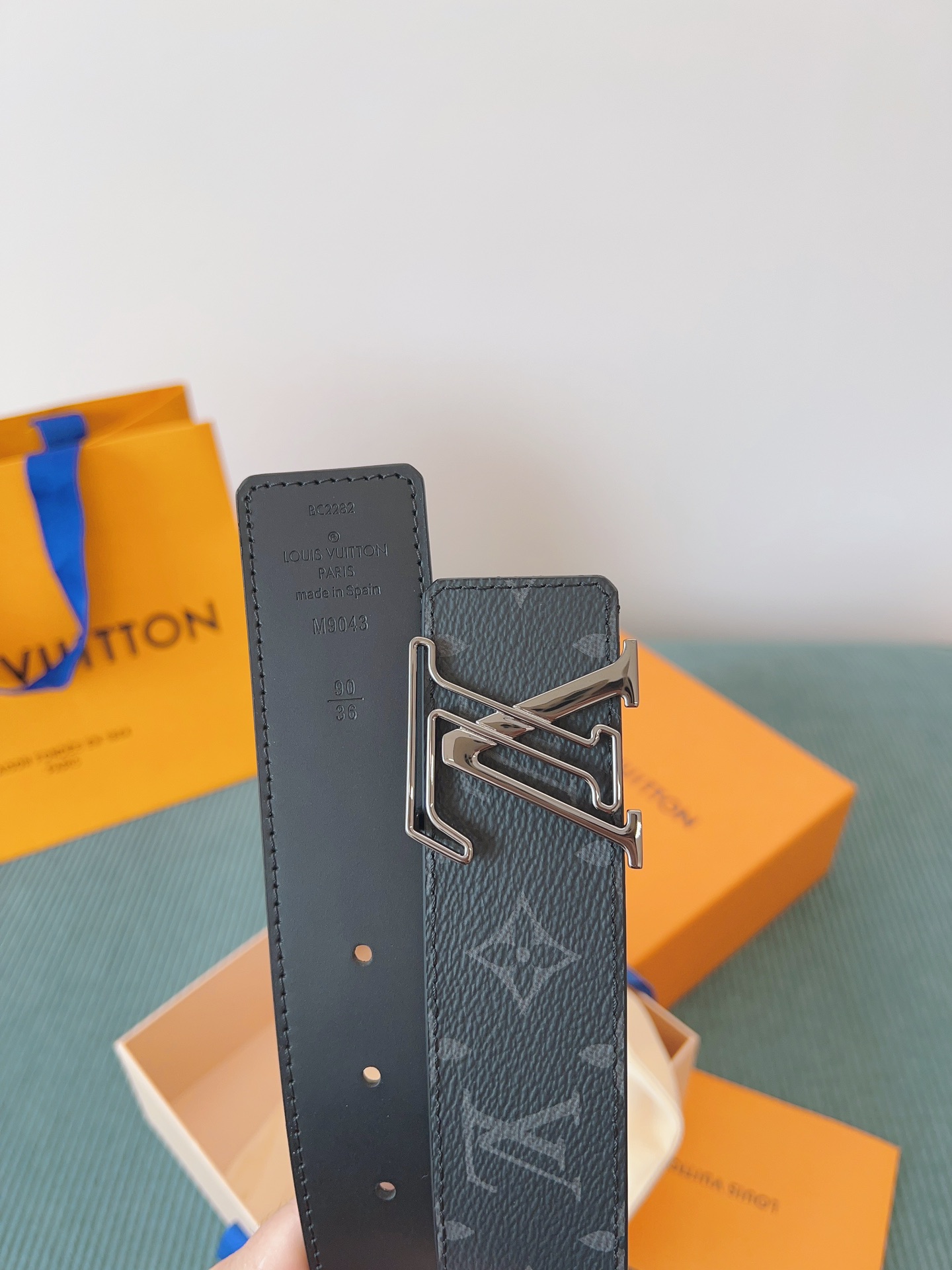 LV 高仿 Monogram Eclipse皮帶 黑扣｜歐美奢侈品精品推薦