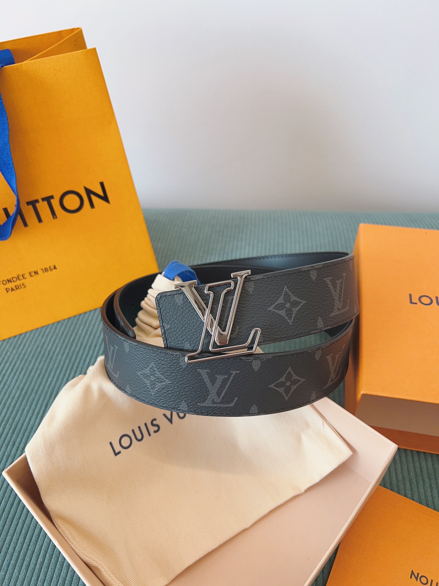 LV 高仿 Monogram Eclipse皮帶 黑扣｜歐美奢侈品精品推薦