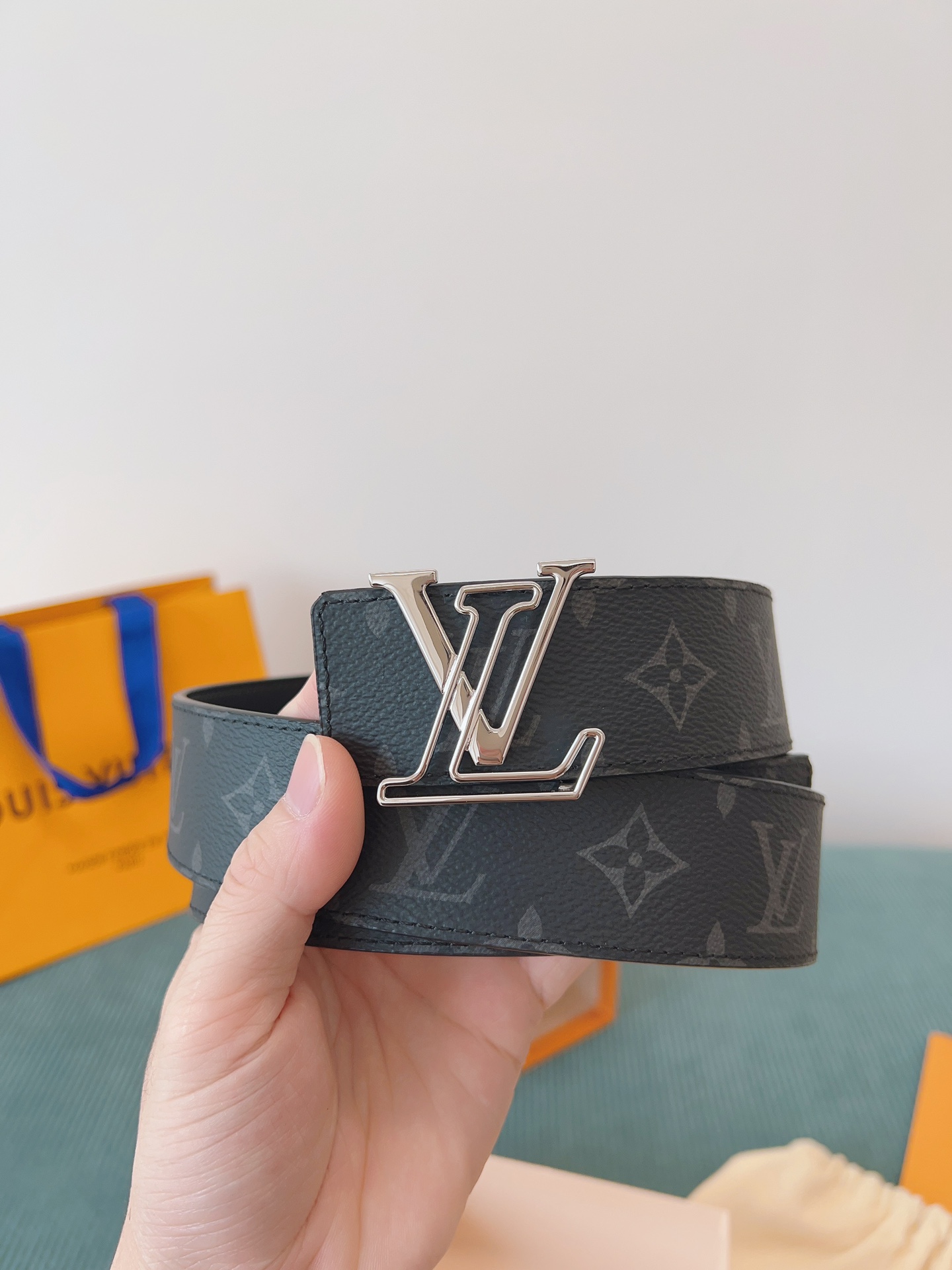 LV 一比一 Monogram Eclipse皮帶 銀扣｜歐美奢侈品精品推薦