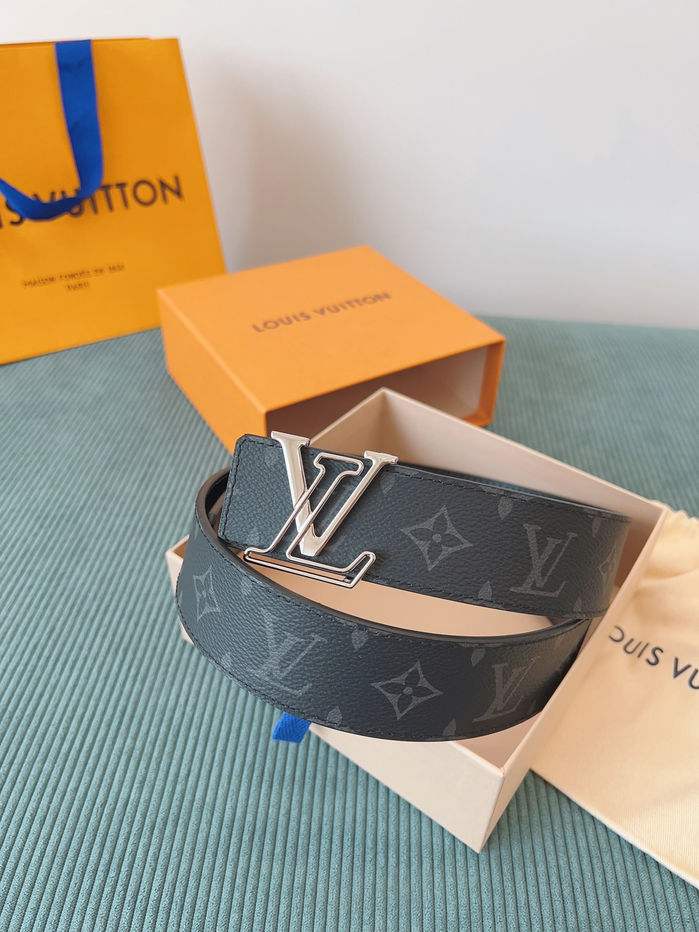LV 一比一 Monogram Eclipse皮帶 銀扣｜歐美奢侈品精品推薦