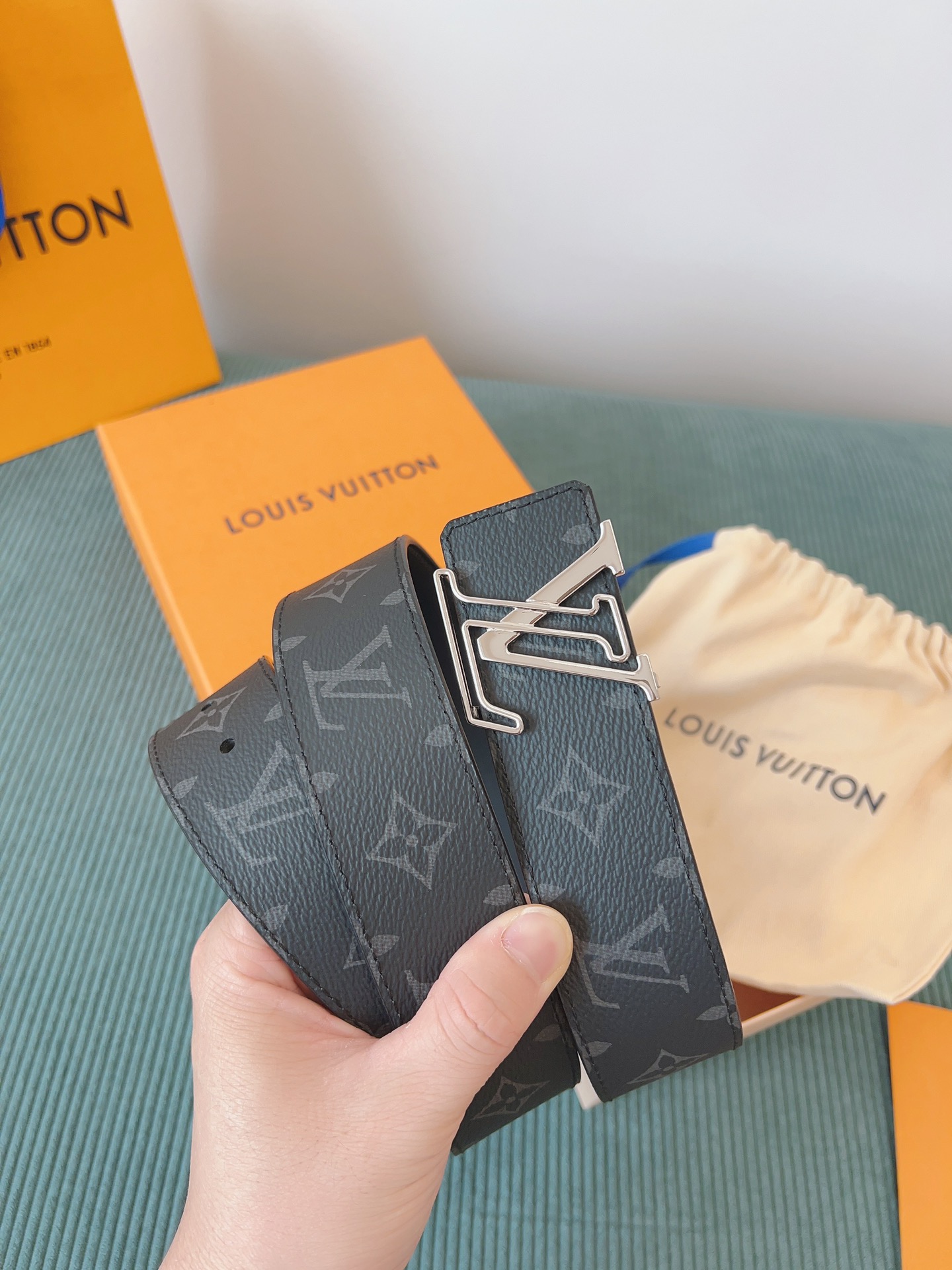 LV 一比一 Monogram Eclipse皮帶 銀扣｜歐美奢侈品精品推薦