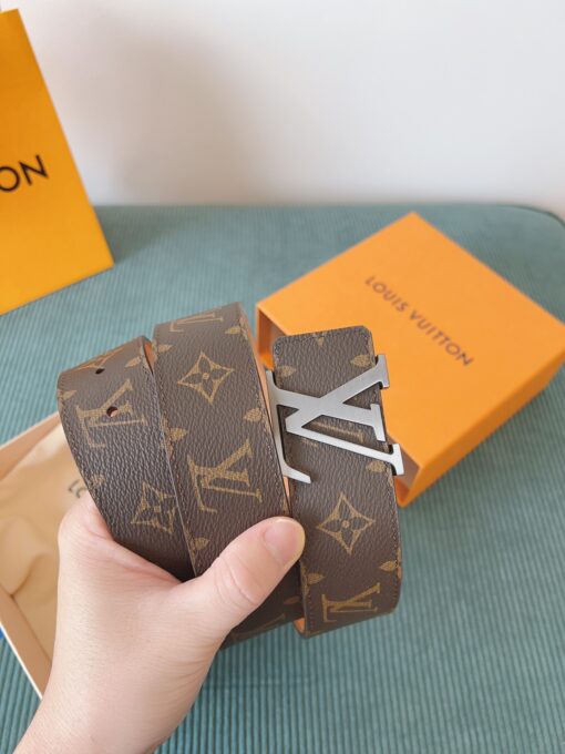 LV 原單 Monogram 經典皮帶 銀扣