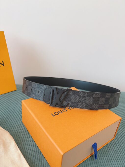 LV 高仿 Damier 格紋皮帶 黑色扣
