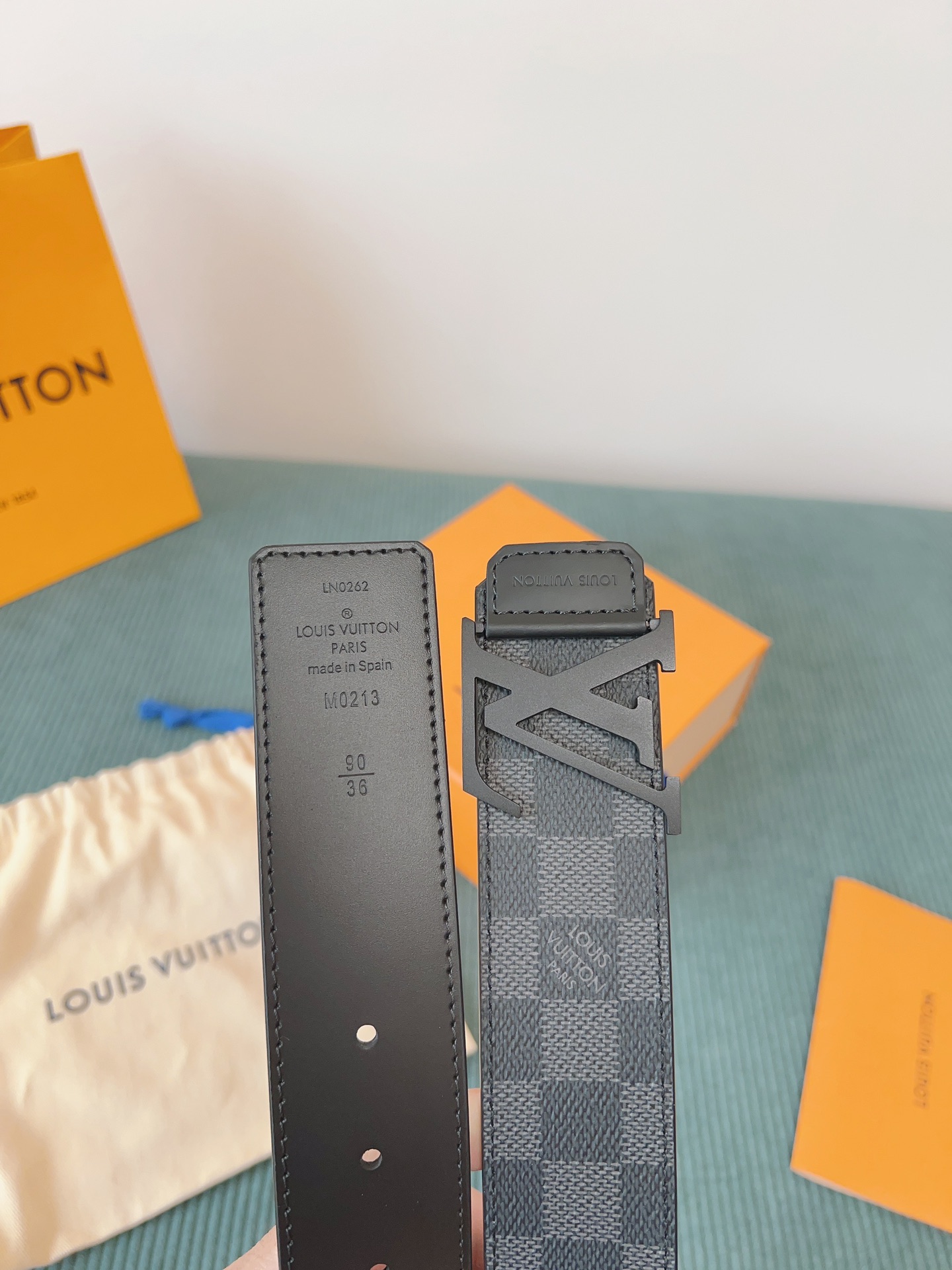 LV 高仿 Damier 格紋皮帶 黑色扣｜歐美奢侈品精品推薦