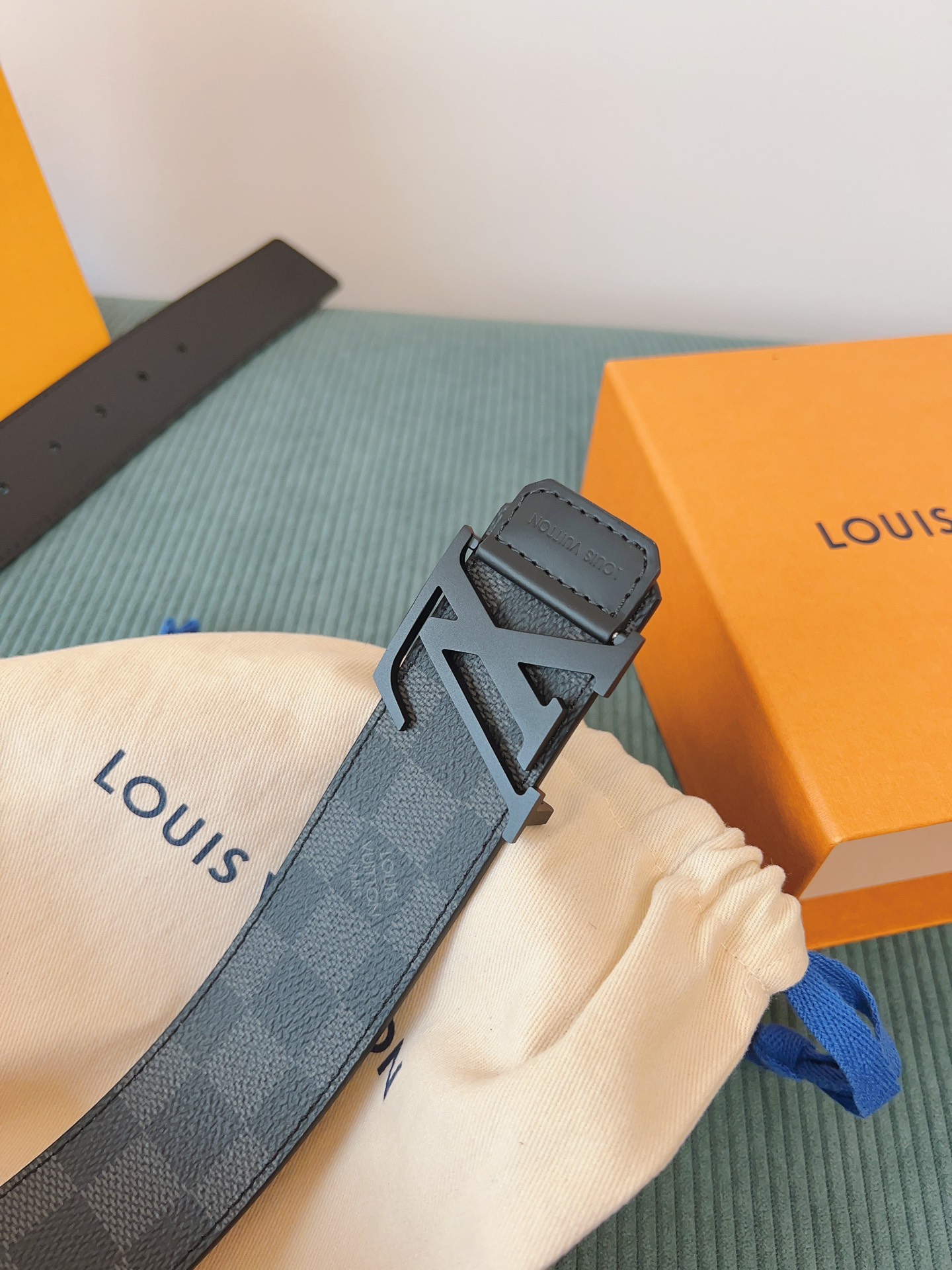 LV 高仿 Damier 格紋皮帶 黑色扣｜歐美奢侈品精品推薦