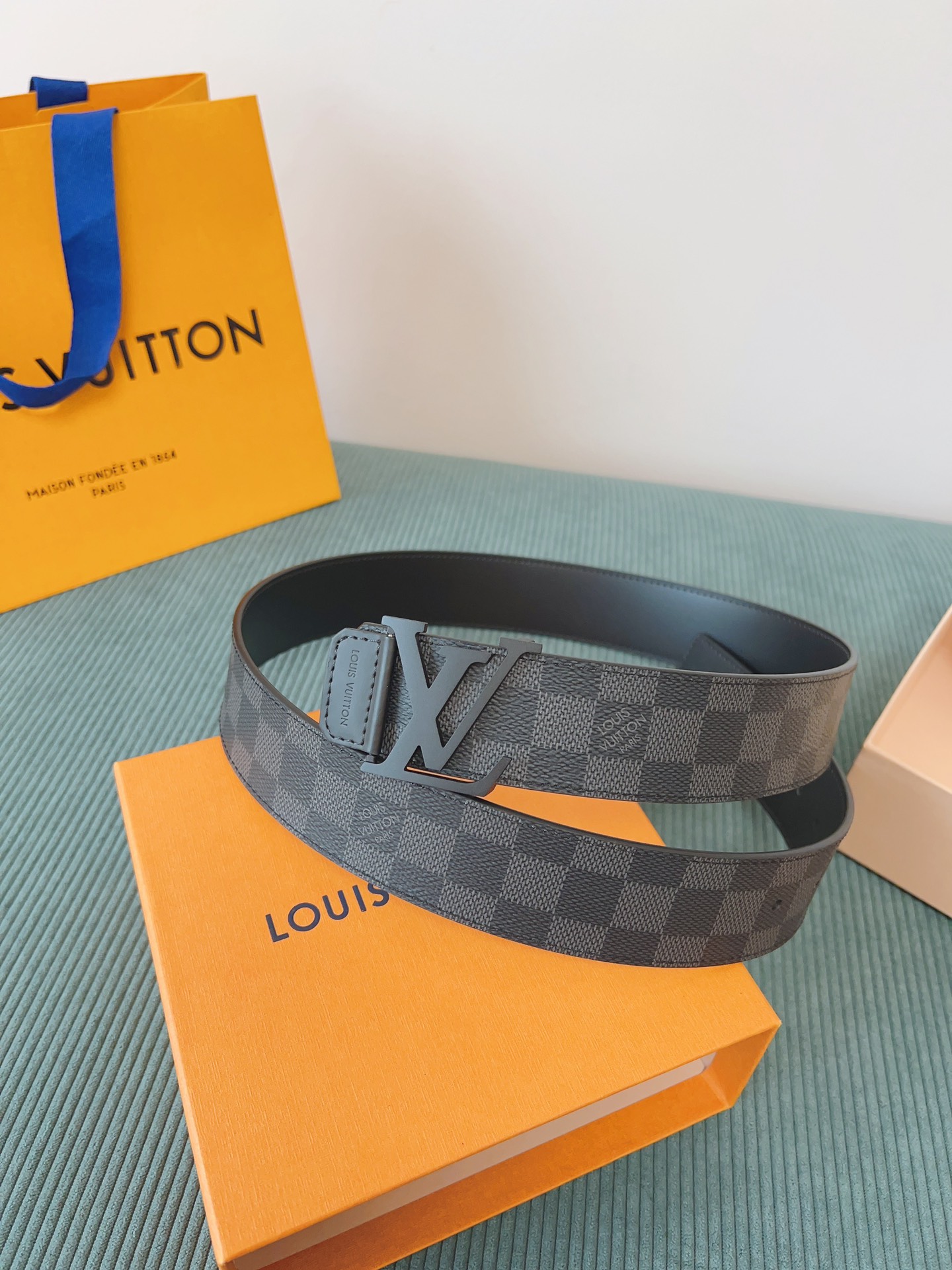 LV 高仿 Damier 格紋皮帶 黑色扣｜歐美奢侈品精品推薦