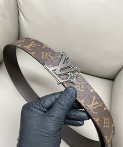 LV 一比一 Monogram 經典皮帶 灰銀扣款