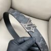 LV 高仿 Monogram 灰色腰帶 黑銀扣頭｜歐美奢侈品精品推薦
