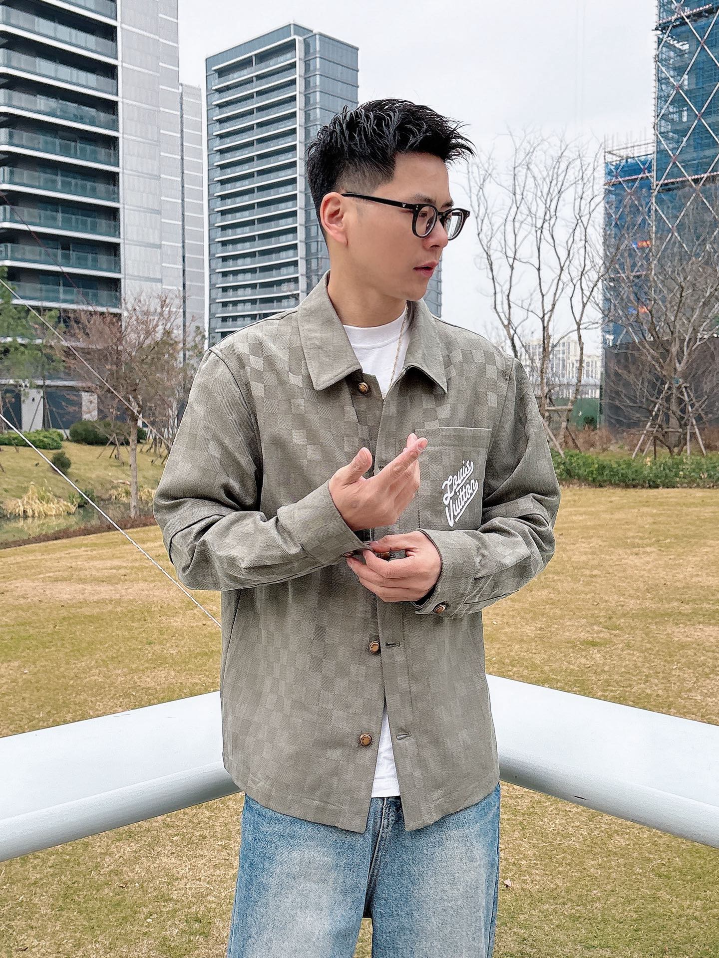 LV 一比一格紋休閒外套 時尚百搭 男士必備｜歐美奢侈品精品推薦