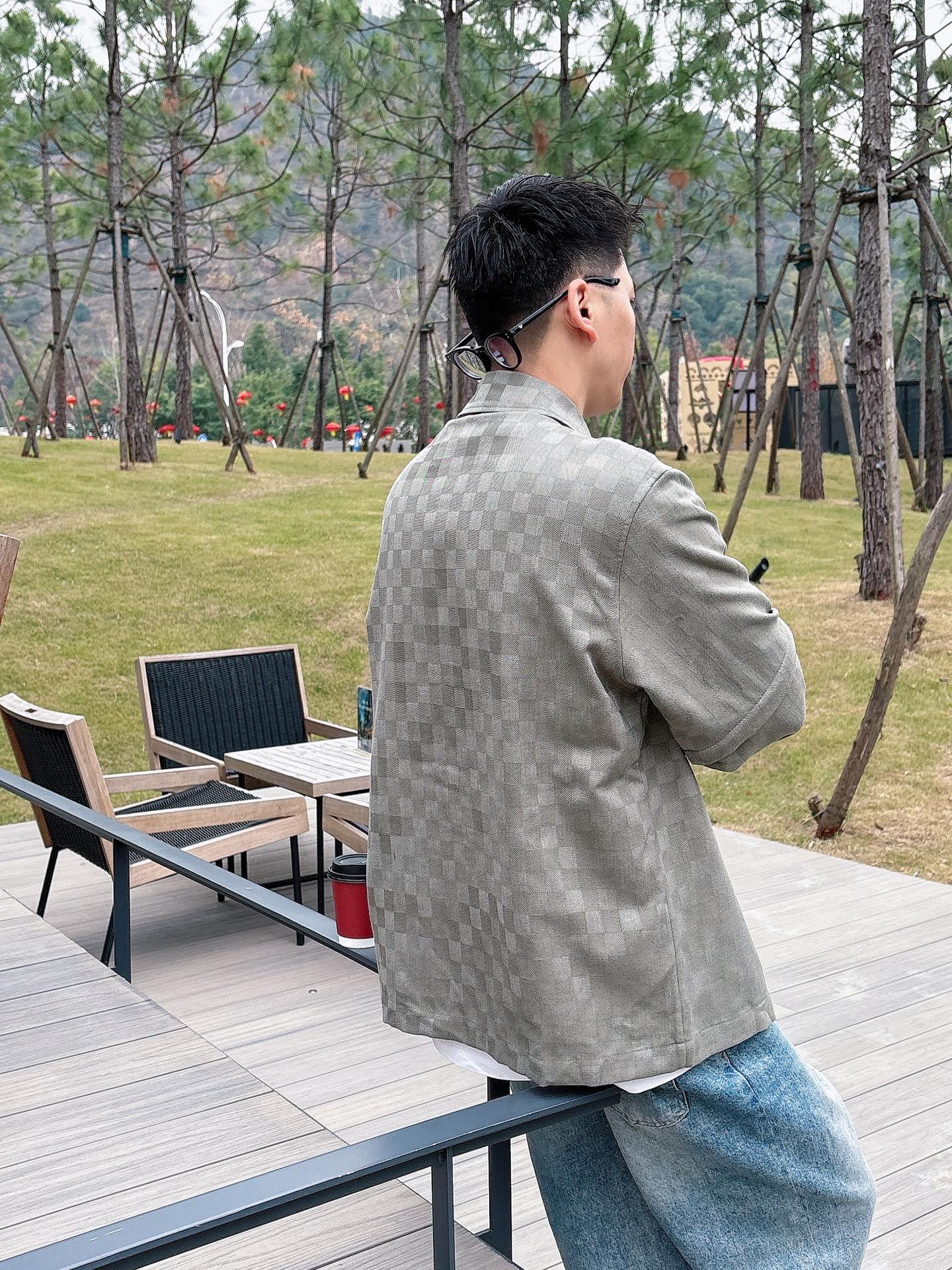 LV 一比一格紋休閒外套 時尚百搭 男士必備｜歐美奢侈品精品推薦