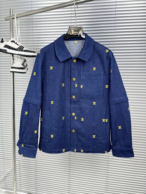 LV 一比一牛仔外套 黃字母刺繡 男士潮流