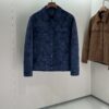 LV 高仿藍色麂皮感外套 男士翻領設計｜歐美奢侈品精品推薦