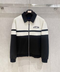 LV 高仿黑白拼接外套 男士休閒拉鍊款