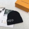LV 高仿針織毛帽 黑色Logo圖案冬季百搭款｜歐美奢侈品精品推薦