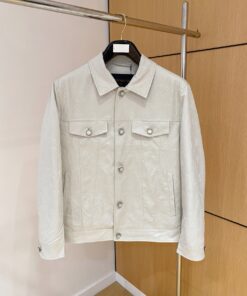 LV 原單白色皮革外套 Monogram壓紋挺版設計