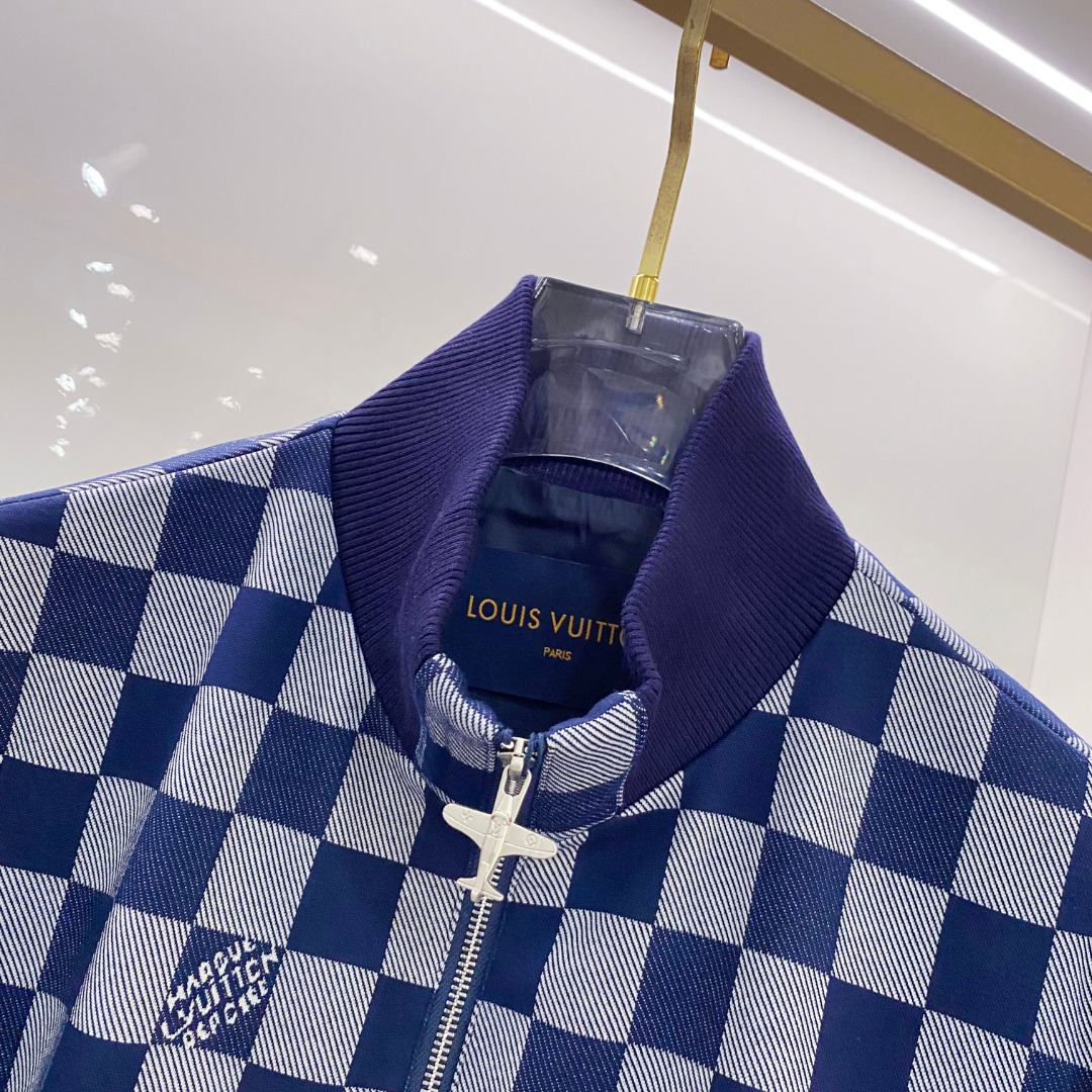 LV 原單棋盤格藍白外套 經典百搭設計款｜歐美奢侈品精品推薦