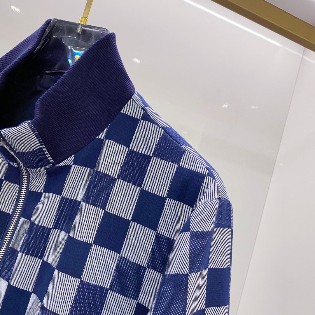 LV 原單棋盤格藍白外套 經典百搭設計款｜歐美奢侈品精品推薦