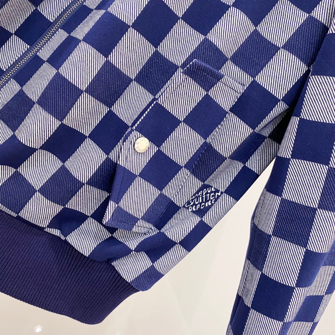 LV 原單棋盤格藍白外套 經典百搭設計款｜歐美奢侈品精品推薦