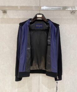 LV 高仿運動外套 拼接設計 黑藍撞色款