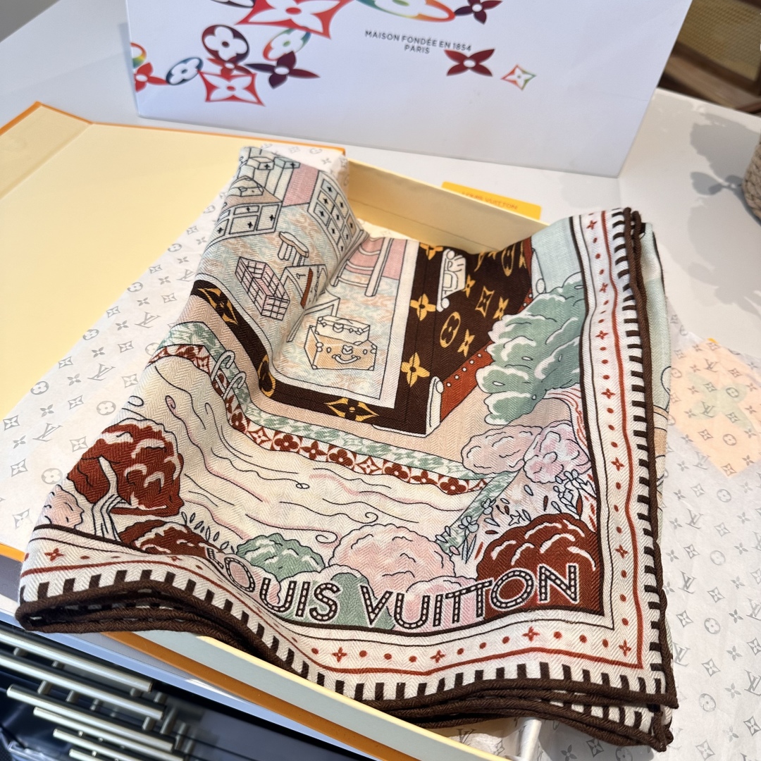 LV 高仿印花絲巾 彩色城市圖案 漫遊風格點綴|超A仿原單精品圖片 12 LV 高仿印花絲巾 彩色城市圖案 漫遊風格點綴|歐美奢侈品精品推薦