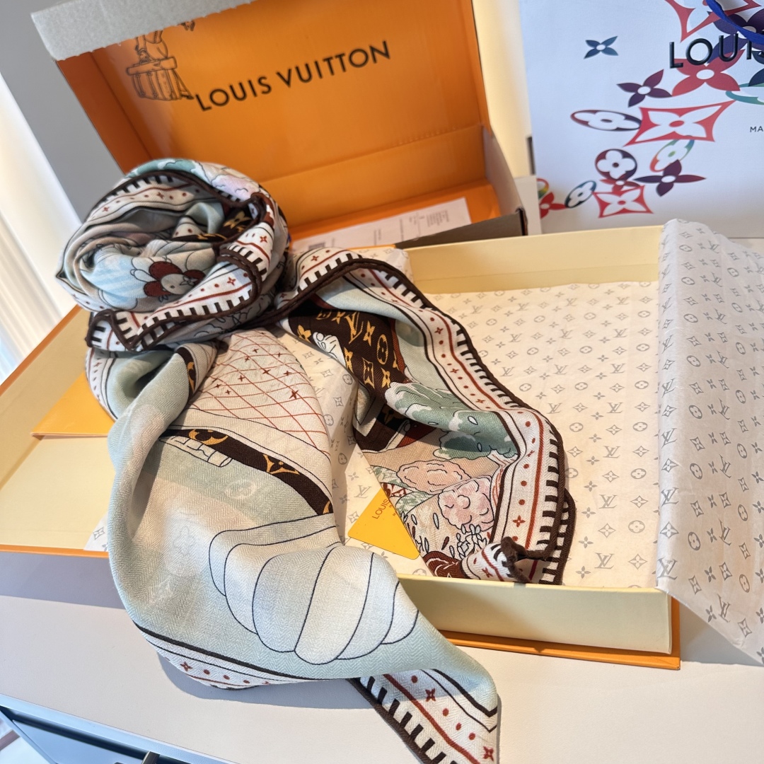 LV 高仿印花絲巾 彩色城市圖案 漫遊風格點綴|超A仿原單精品圖片 10 LV 高仿印花絲巾 彩色城市圖案 漫遊風格點綴|歐美奢侈品精品推薦