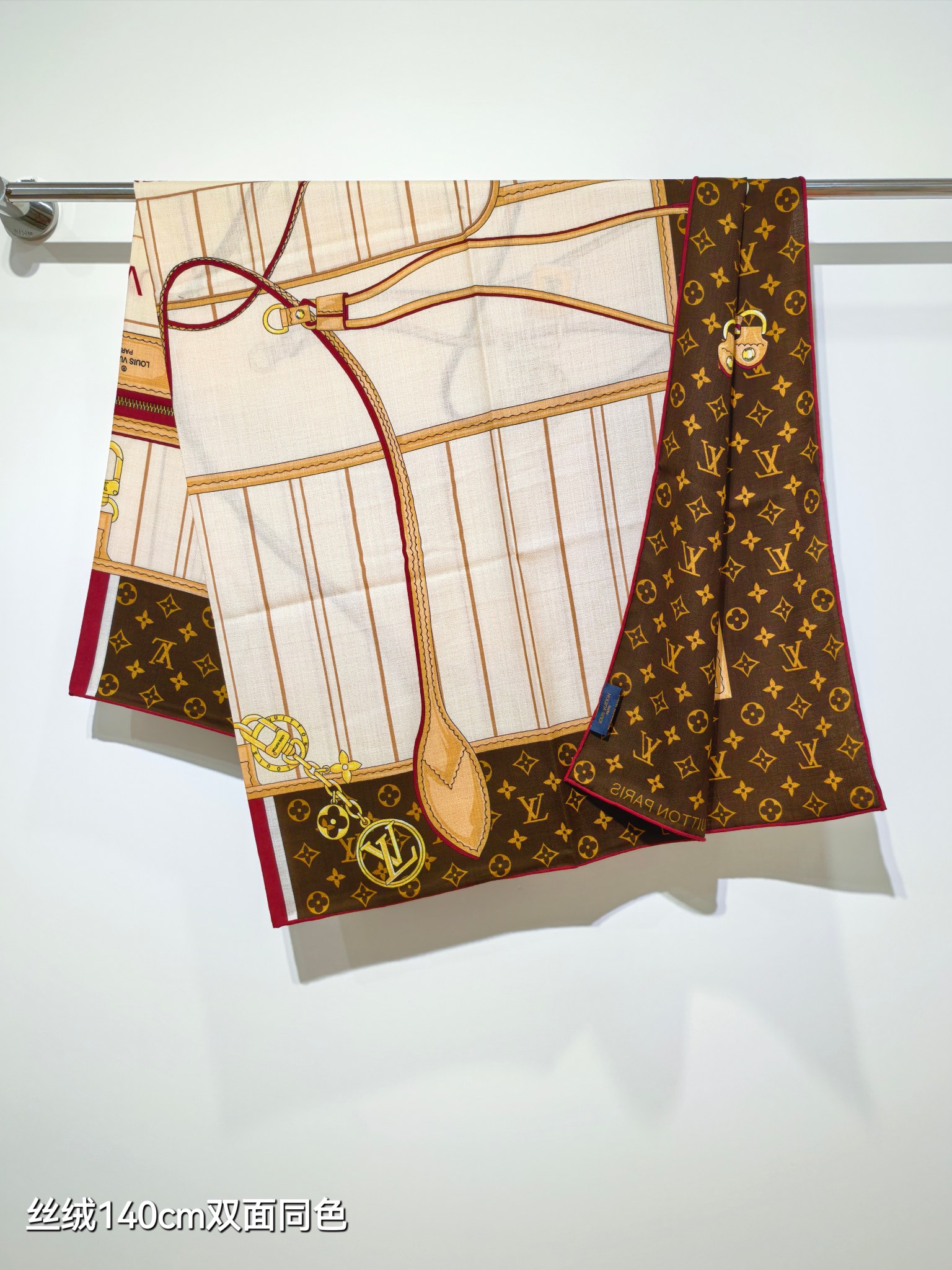 LV 一比一絲巾 140CM Monogram旅行圖騰設計方巾｜歐美奢侈品精品推薦