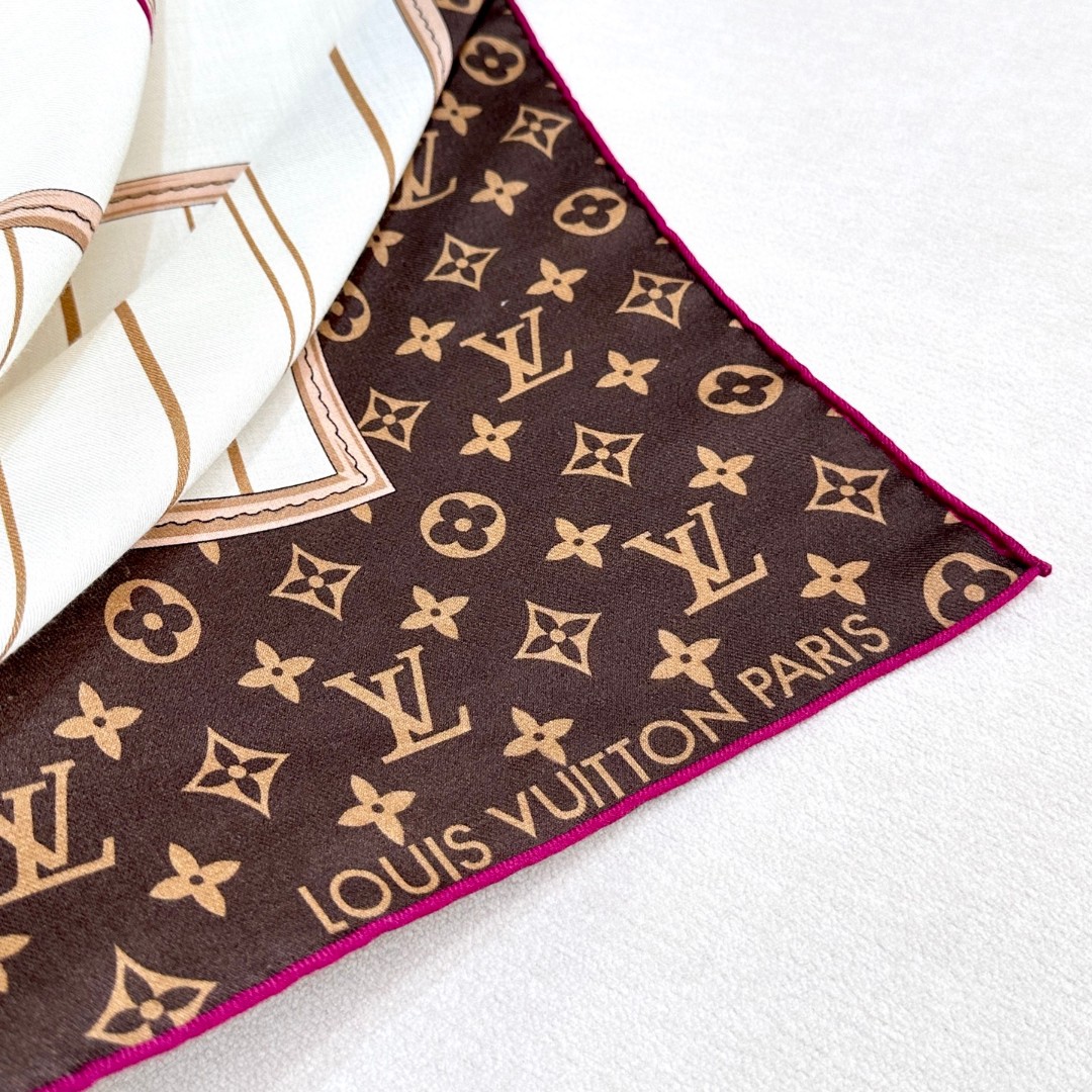 LV 高仿絲巾 Monogram經典拼色百搭披肩｜歐美奢侈品精品推薦