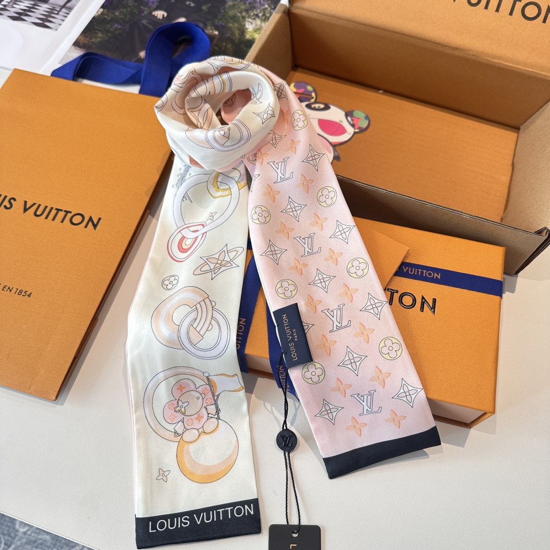 LV 一比一絲巾 插畫印花可愛元素限量設計款｜歐美奢侈品精品推薦