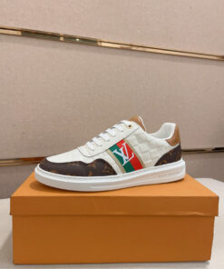 LV 一比一 白色Monogram拼接休閒鞋 經典潮流