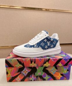 LV A貨 藍色Monogram牛仔拼接運動鞋 清爽休閒
