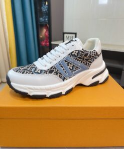 LV 一比一 白藍運動鞋 花紋拼接舒適款