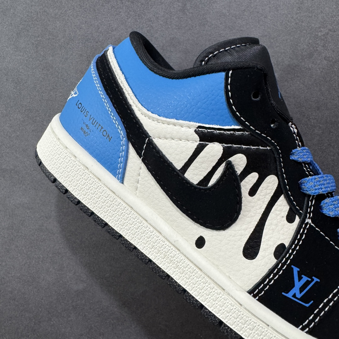 LV 一比一 藍黑拼色運動鞋 AJ1低幫街頭潮流款｜歐美奢侈品精品推薦