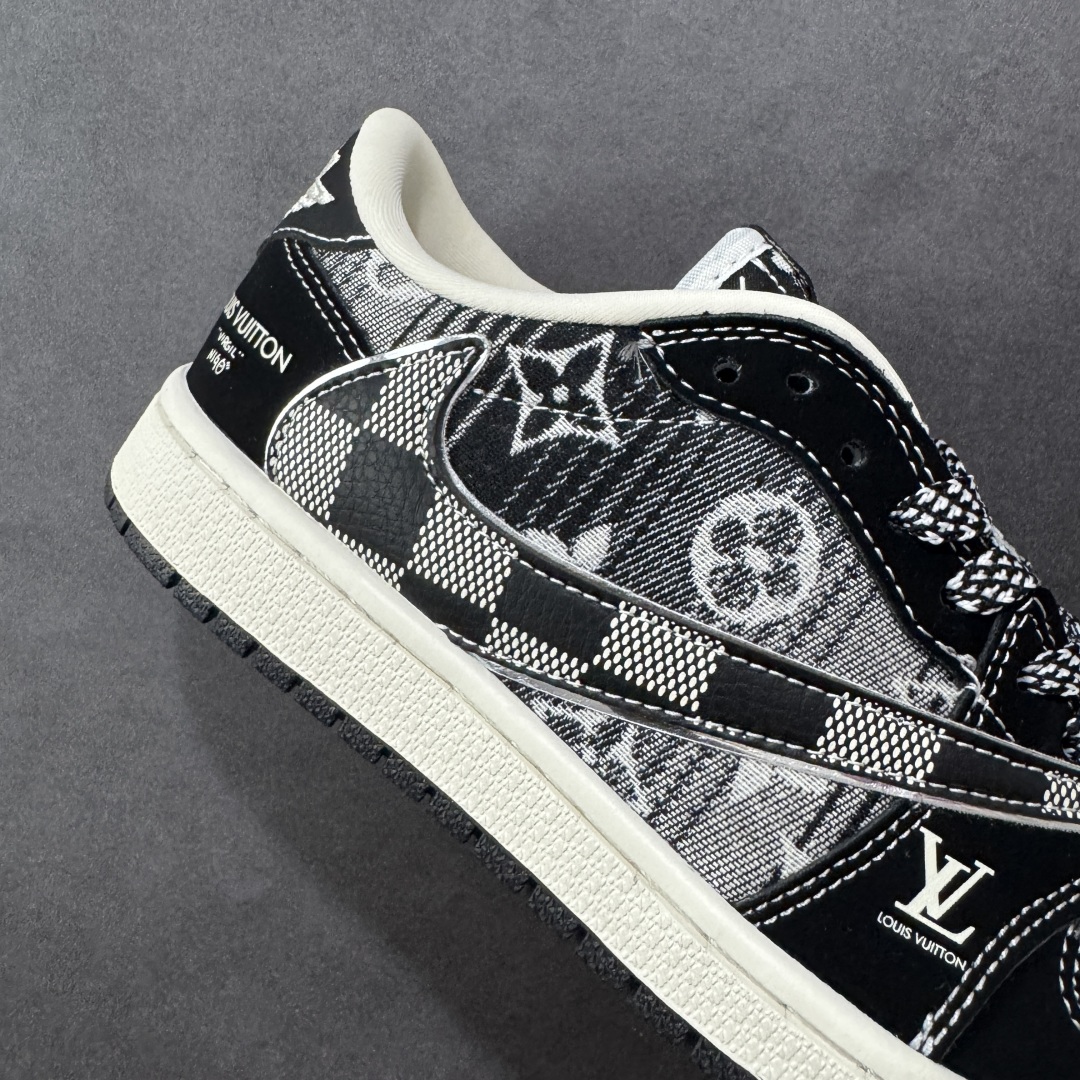 LV 一比一 黑白拼接低幫運動鞋 經典花紋帆布款｜歐美奢侈品精品推薦